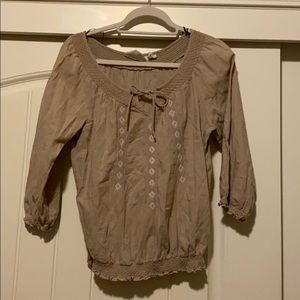 H&M brand peasant top shirt Beige